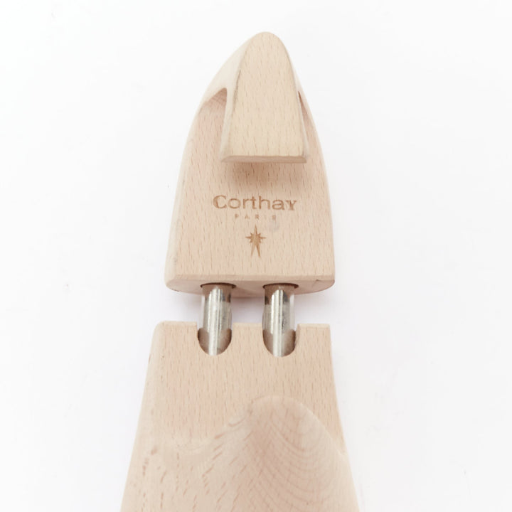 CORTHAY beige wooden logo shoe tree pair UK8 EU42