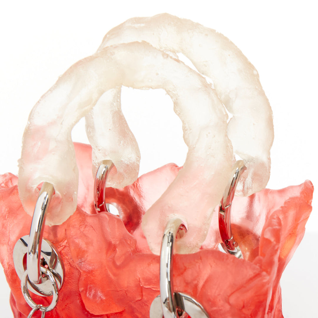 OTTOLINGER Otto handcrafted red clear ombre jelly hardware top handle bag