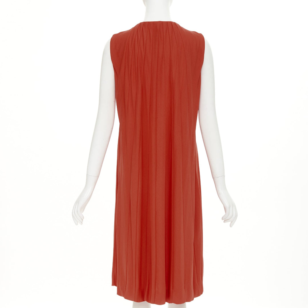 GUCCI 2007 red viscose blend keyhole pleated draped dress IT42 M