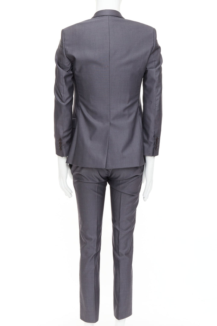 DOLCE GABBANA Martini grey wool silk single breast full canvas 3 pc suit IT44 XS