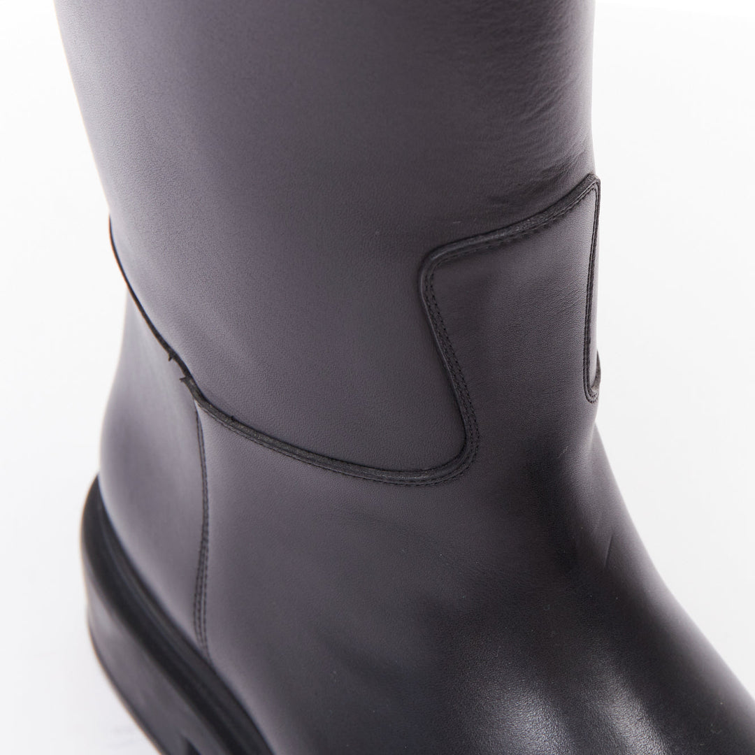 HERMES Jumping So Black calfskin leather matte hardware tall riding boots EU38