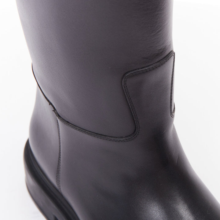 HERMES Jumping So Black calfskin leather matte hardware tall riding boots EU38