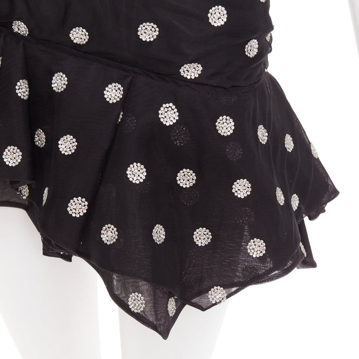 ALEXANDRE VAUTHIER COUTURE SS2019 Runway crystal polka dot ruffle shoulder dress