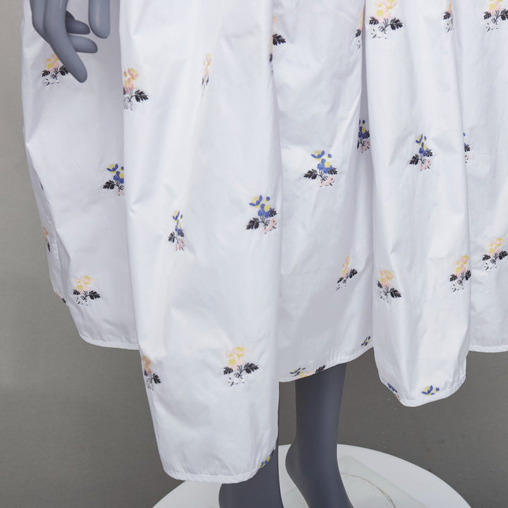 CECILIE BAHNSEN Mikko Hawthorn floral jacquard white voluminous dress UK12 L