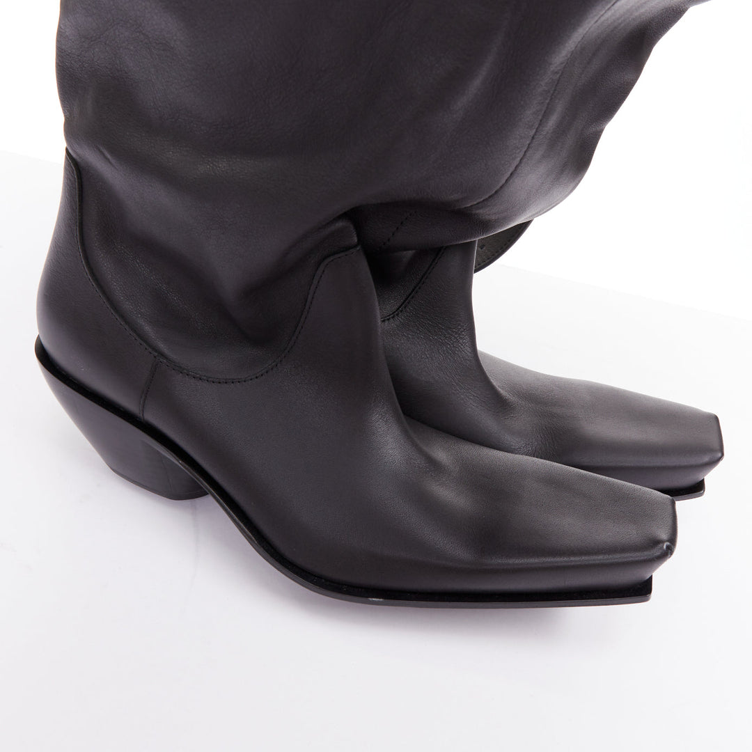 rare BALENCIAGA 2022 Runway Rodeo Double Boot black BB logo boot shoulder bag