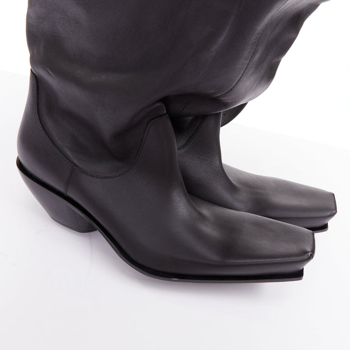 rare BALENCIAGA 2022 Runway Rodeo Double Boot black BB logo boot shoulder bag