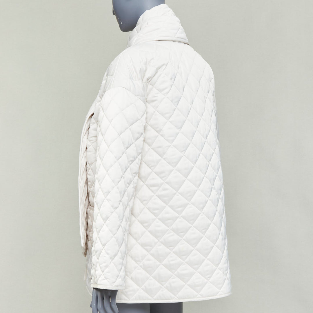 TOTEME Quilted Scarf off white diamond quilt pocketed jacket coat FR32 XXS