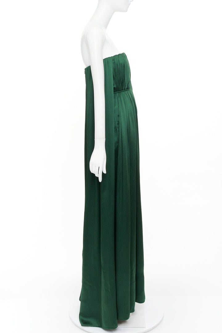 EMILIA WICKSTEAD 2020 Elaine strapless emerald green satin gown dress UK6 XS