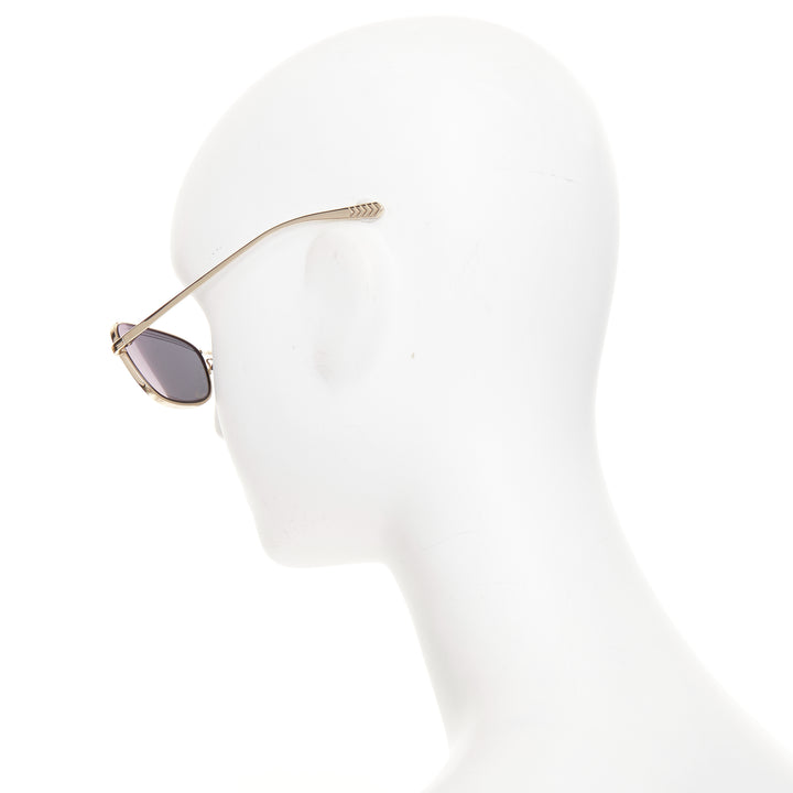 CHANEL 4254 gold frame black textured tiered lenses logo chevron arm sunglasses