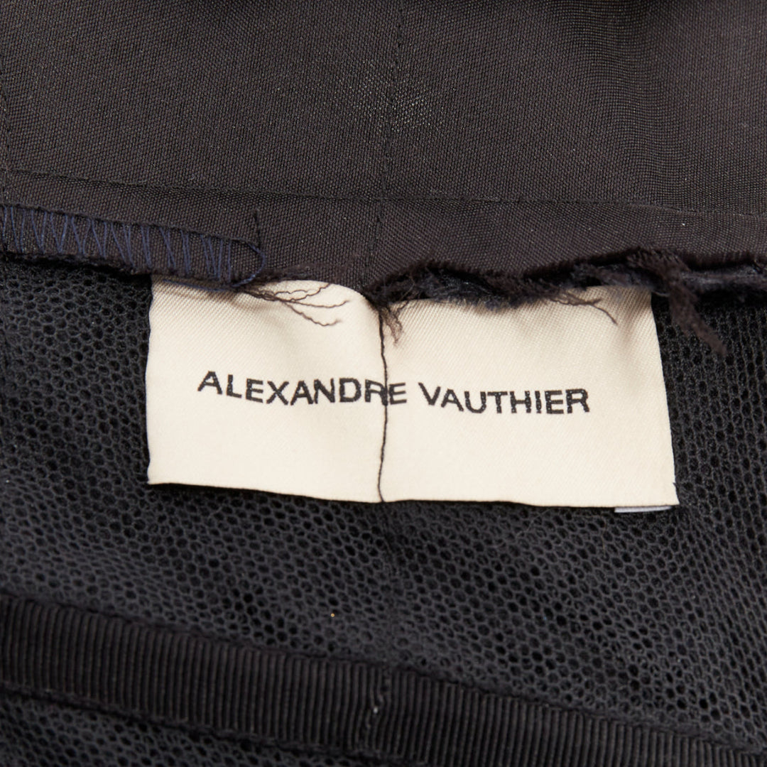 ALEXANDRE VAUTHIER COUTURE AW2018 Runway black crystal tier petal hi slit low g