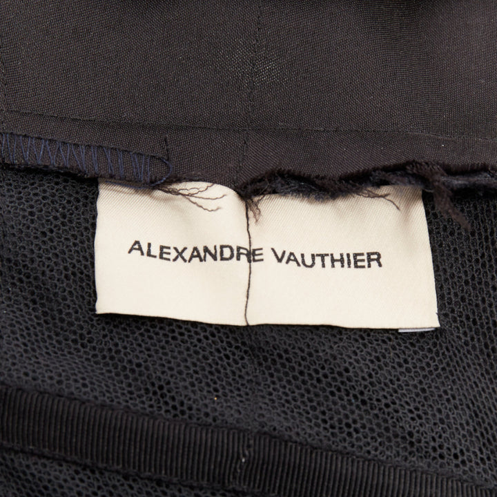 ALEXANDRE VAUTHIER COUTURE AW2018 Runway black crystal tier petal hi slit low g