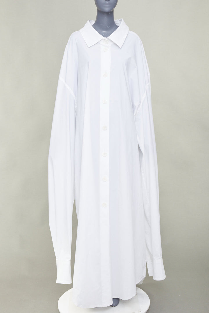 MOSCHINO Couture! white cotton poplin oversized maxi shirt dress IT50
