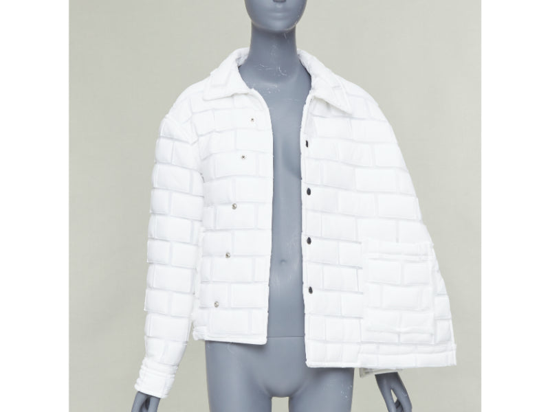 COMME DES GARCONS Homme Plus 2018 white brick sheer overlay quilted jacket XS