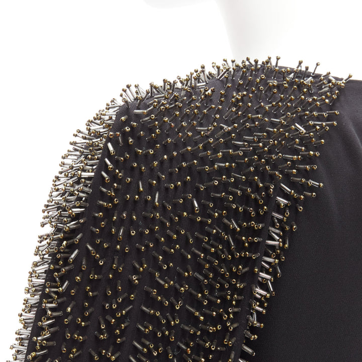 3.1 PHILLIP LIM black spike bead embellished raglan sleeve top US2 S