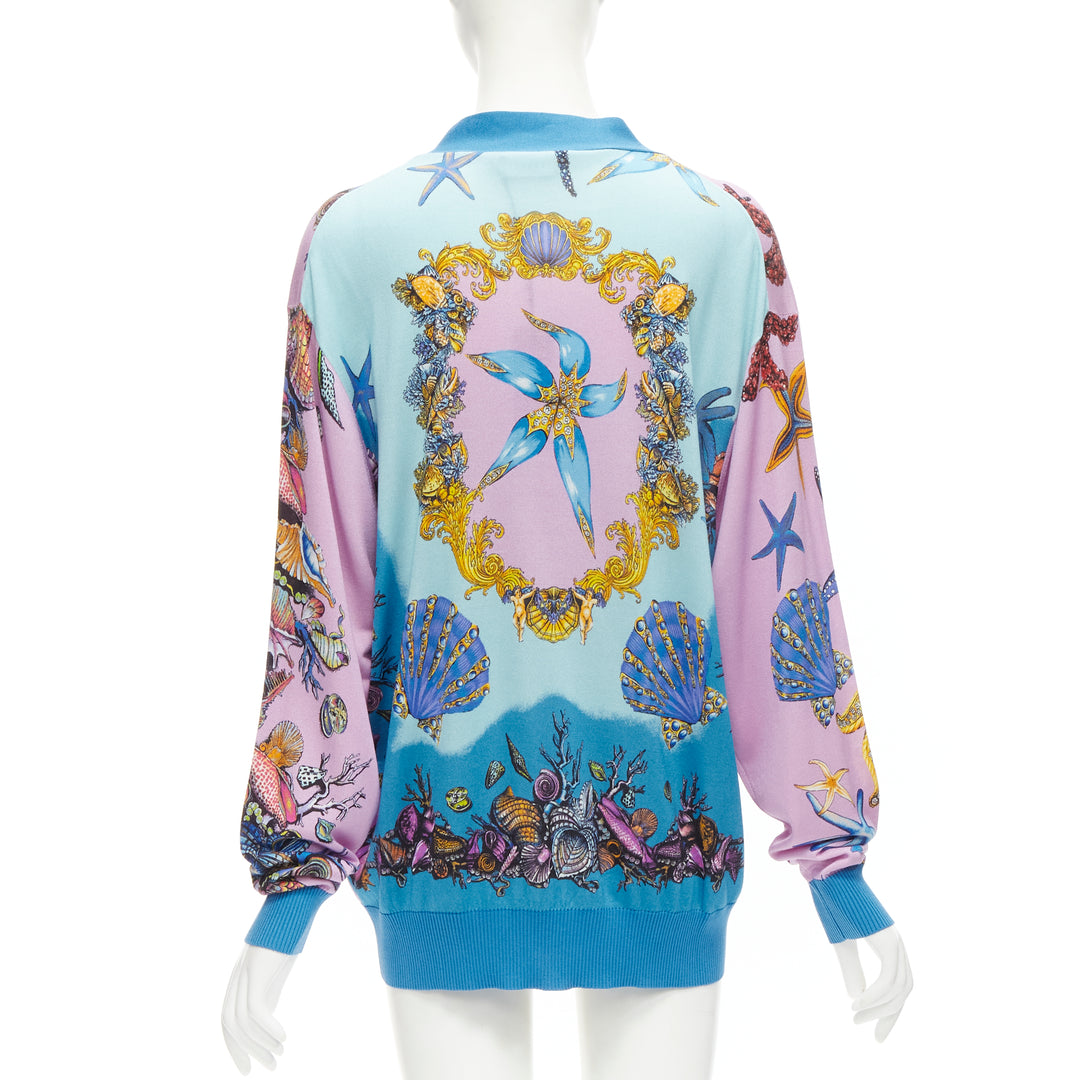 VERSACE 2021 Tresor De La Mer pink starfish knit cardigan top IT40 S