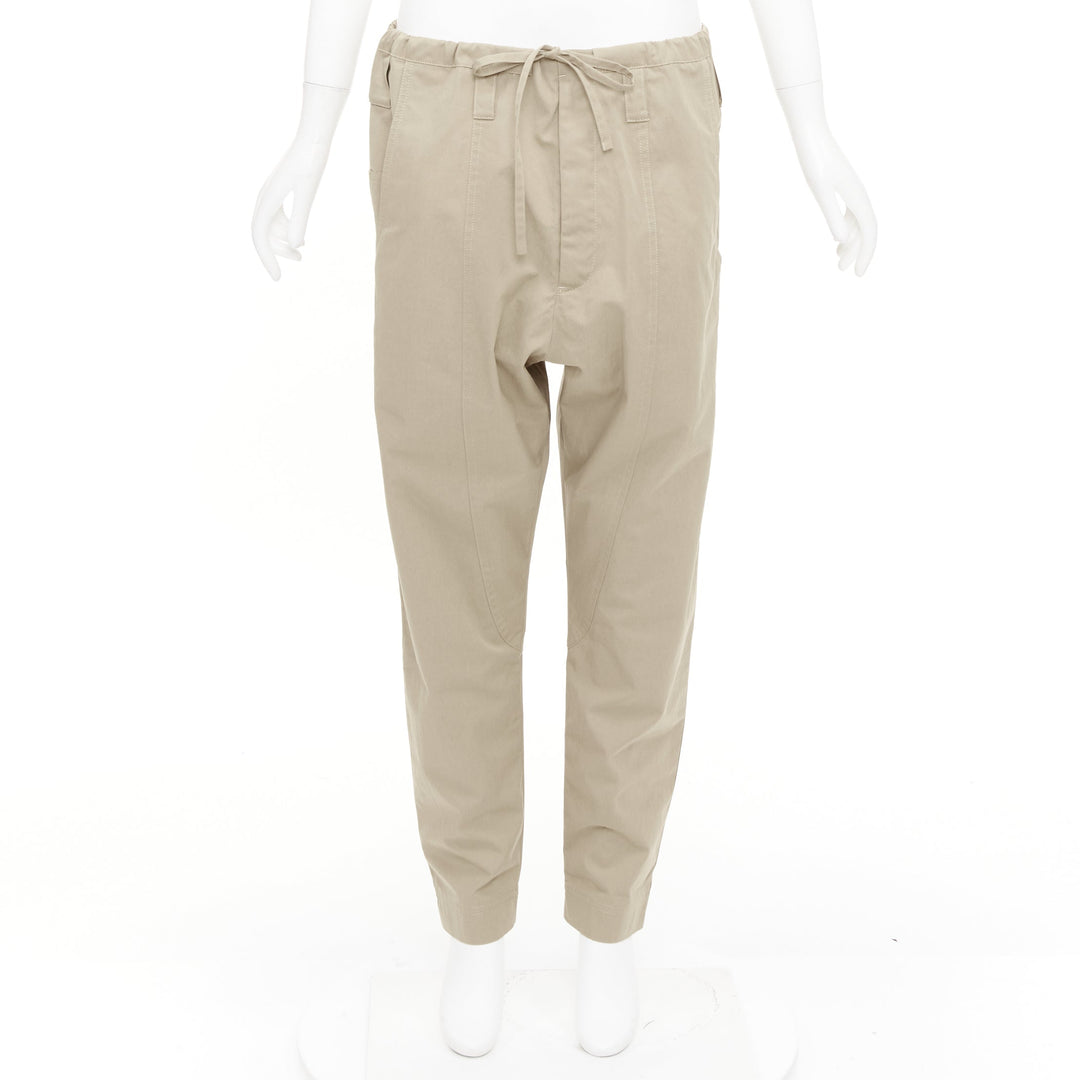 COLVILLE 2018 limited edition beige cotton drop crotch drawstring pants S