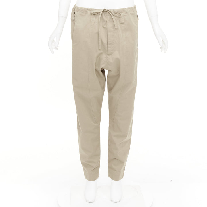 COLVILLE 2018 limited edition beige cotton drop crotch drawstring pants S