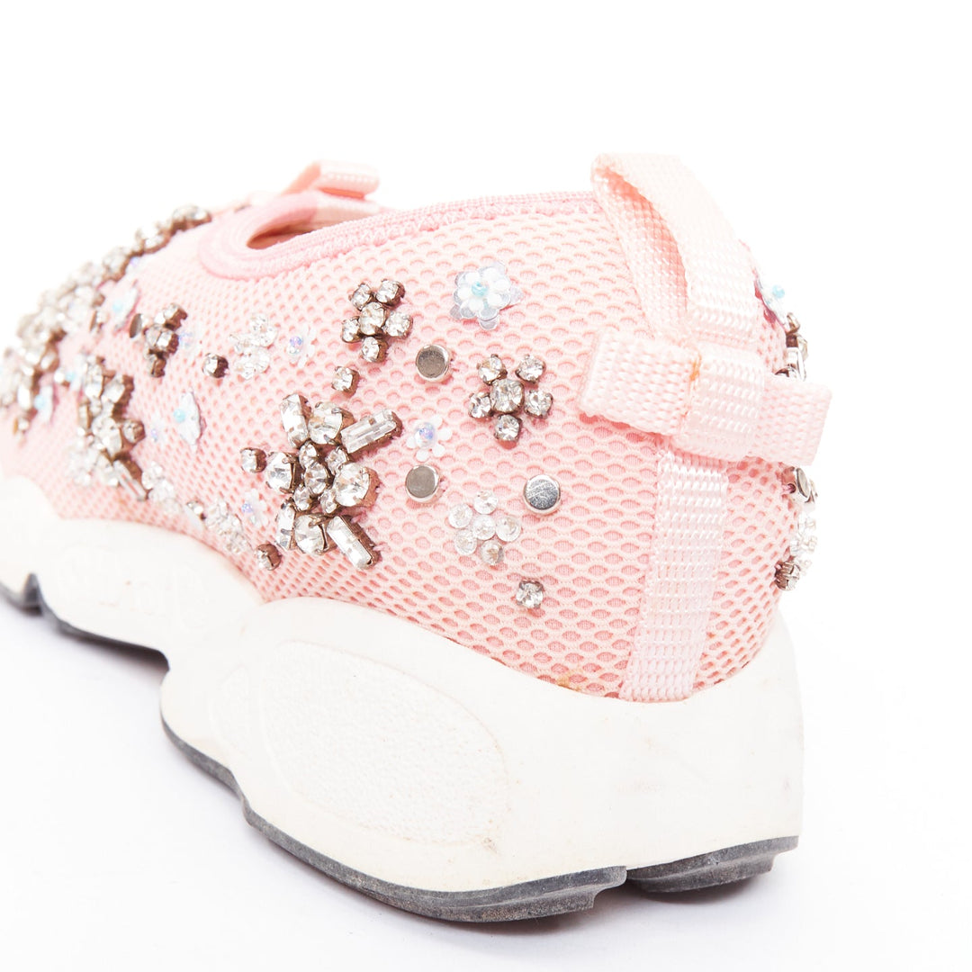 CHRISTIAN DIOR Raf Simons 2019 Fushion pink embellished dad sneakers EU35.5