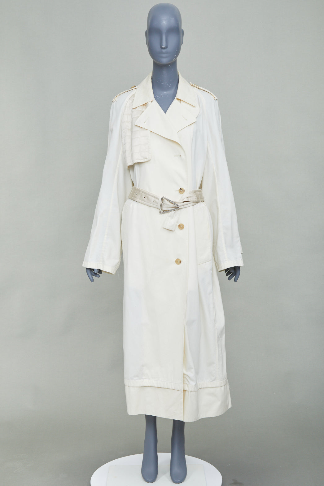 BOTTEGA VENETA 2020 Daniel Lee beige cotton blend belted trench coat IT38 XS