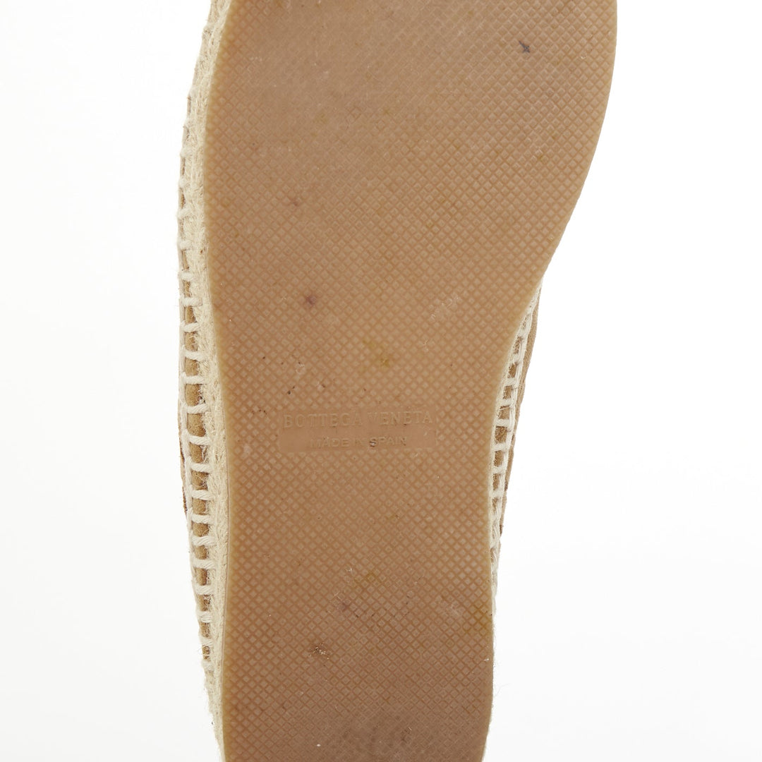 BOTTEGA VENETA 2019 Intrecciato tan brown suede slip on espadrilles flats EU39