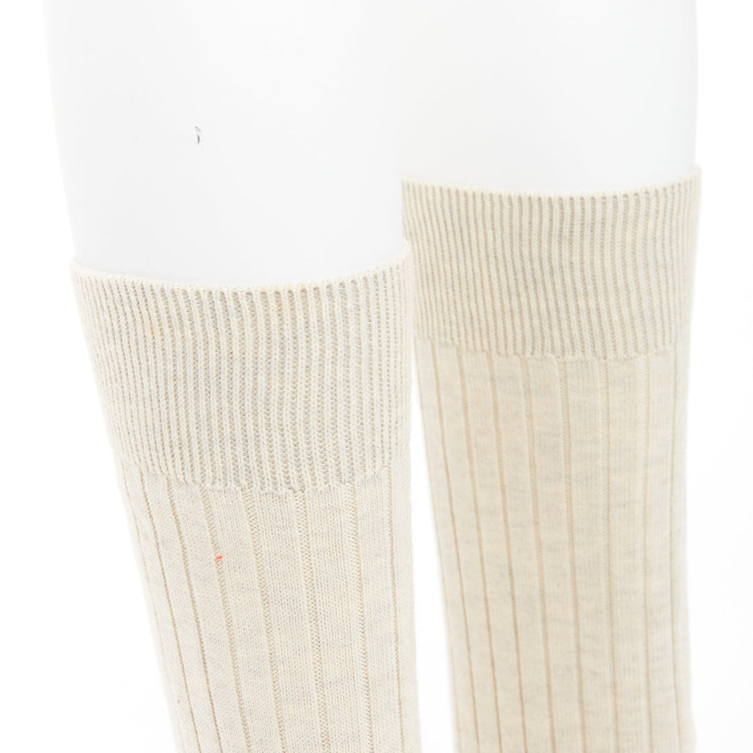 CHANEL Karl Lagerfeld 14P Runway cream black patent sock boots EU37.5