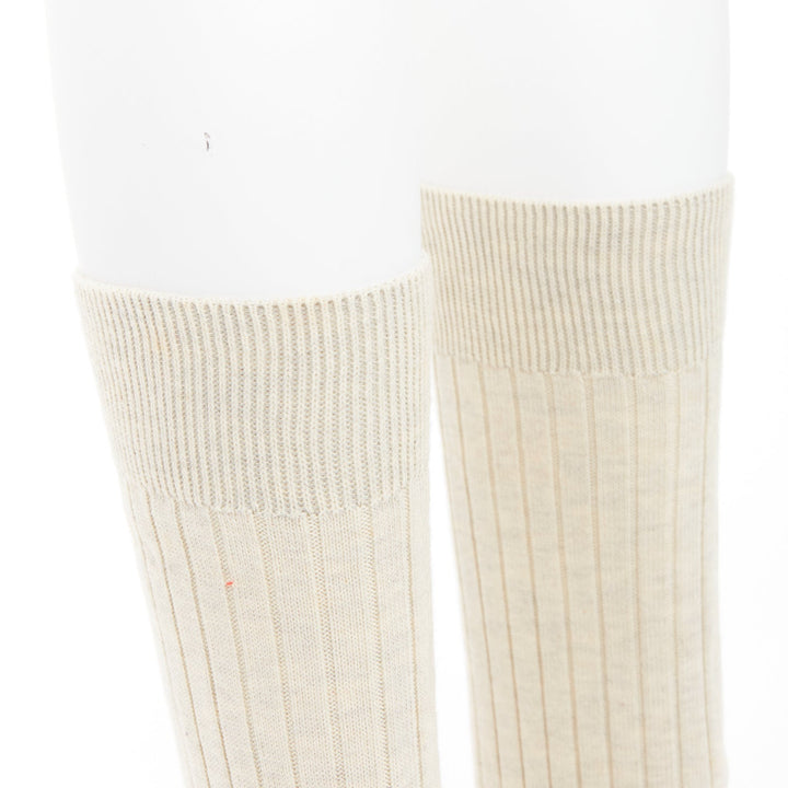 CHANEL Karl Lagerfeld 14P Runway cream black patent sock boots EU37.5