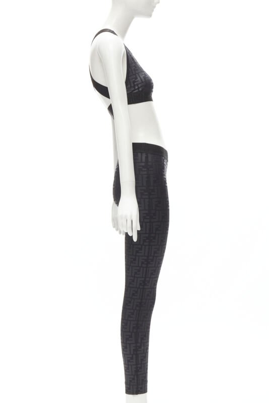 Female mannequin wearing Fendi Black Feels like polyester Women Jumpsuit in Size  XS | Available at JHROP