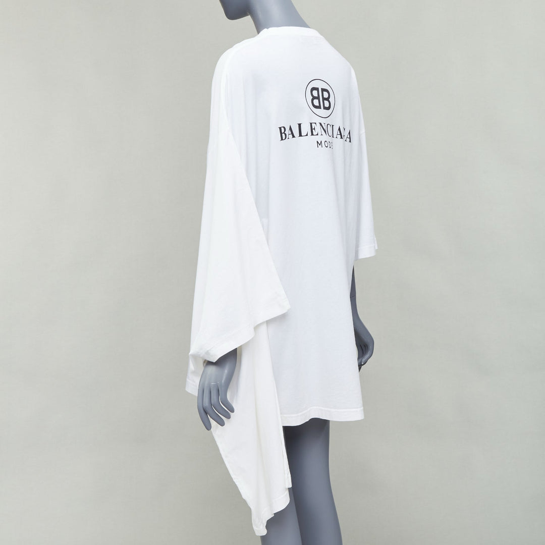 BALENCIAGA Demna 2017 white BB mode logo kimono sleeve tshirt S