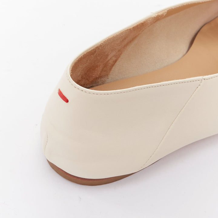 AEYDE Moa creamy nappa leather V vamp point toes 2 way flats EU37.5