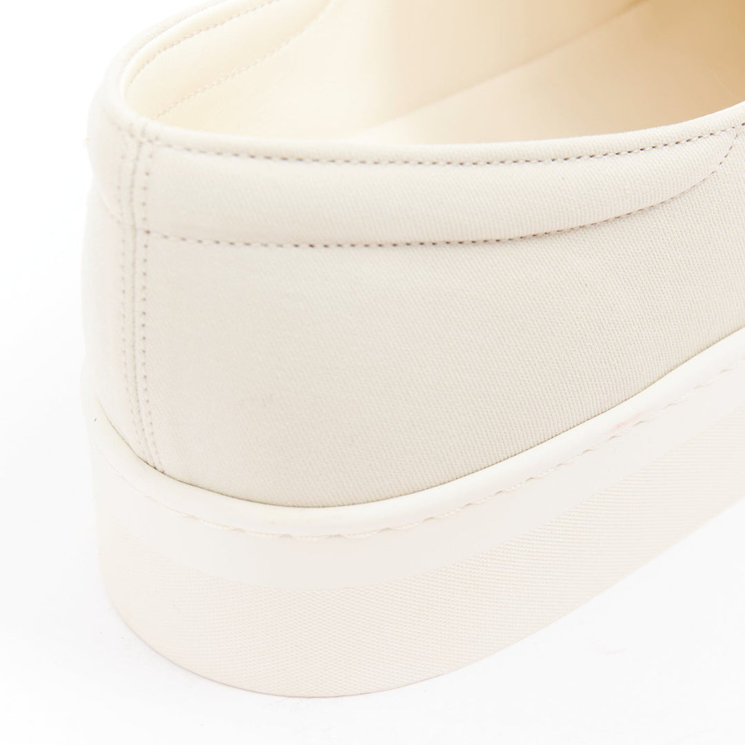 THE ROW Marie H light grey canvas classic platform skate sneaker slip on EU38