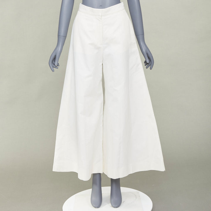 STELLA MCCARTNEY 2018 off white woven pleated wide leg culottes pants IT40 S