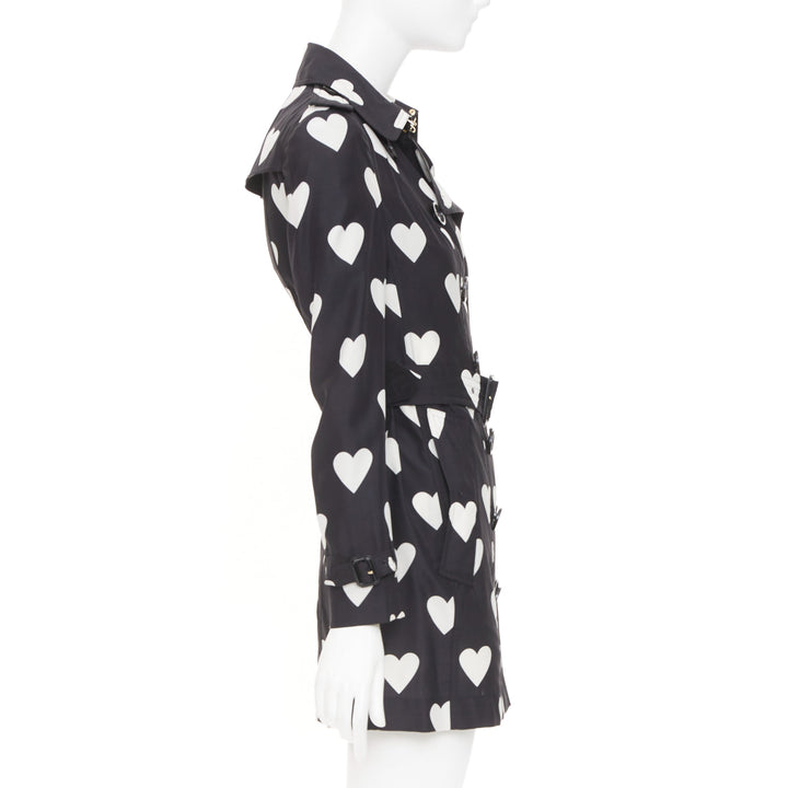 BURBERRY 2013 Runway Sandringham heart print double breasted trench jacket S