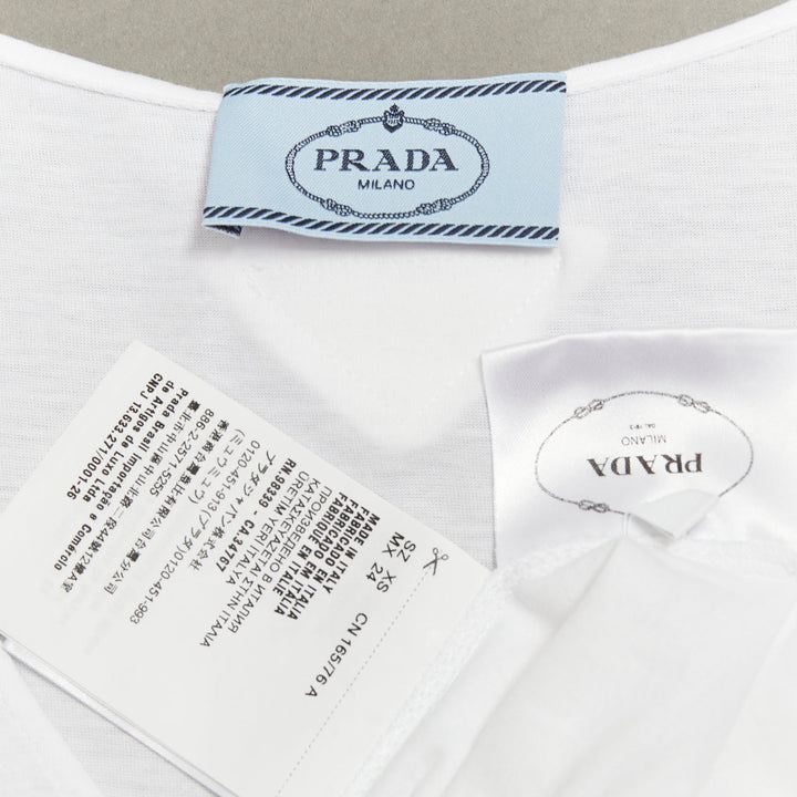 PRADA 2022 white cotton landscape print hem scoop tank dress XS