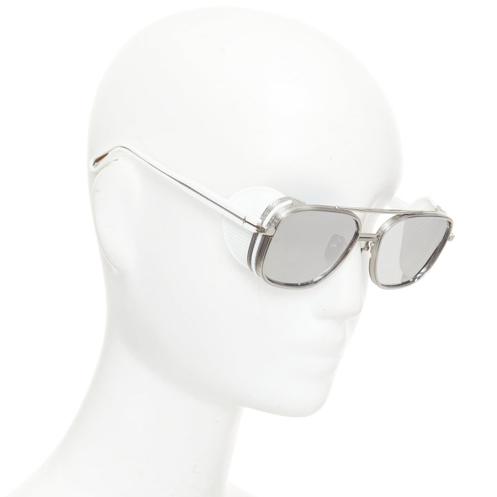 LINDA FARROW 2026 Baret Explorer LFL1631 white gold titanium shield sunglasses