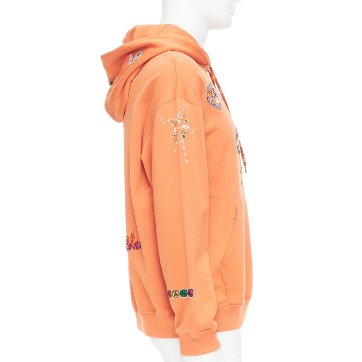 CHANEL Pharrell Williams 19D orange lesage crystal embroidered hoodie M