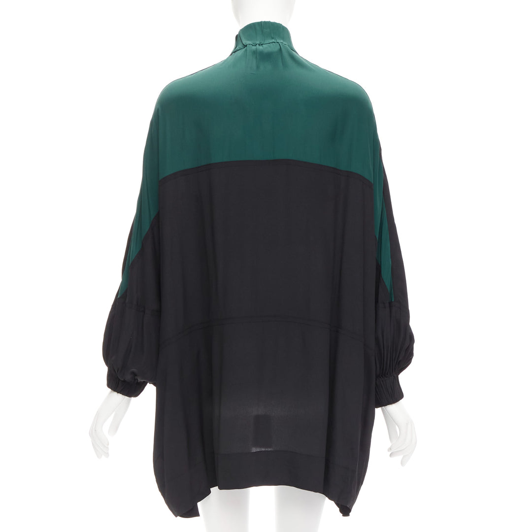 MARNI green black colorblock batwing track suit inspired dress IT36 XS