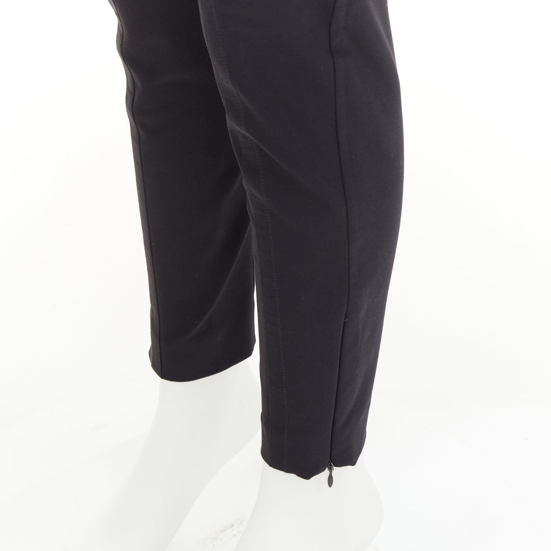 STELLA MCCARTNEY black cotton blend elastic waist legging pants IT 36 XXS