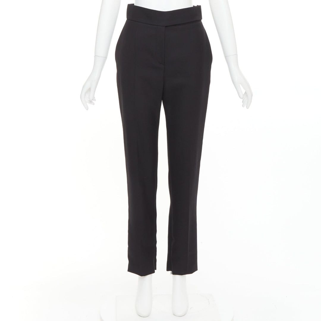 ALEXANDRE VAUTHIER black wool blend high waisted slim leg cropped pants
