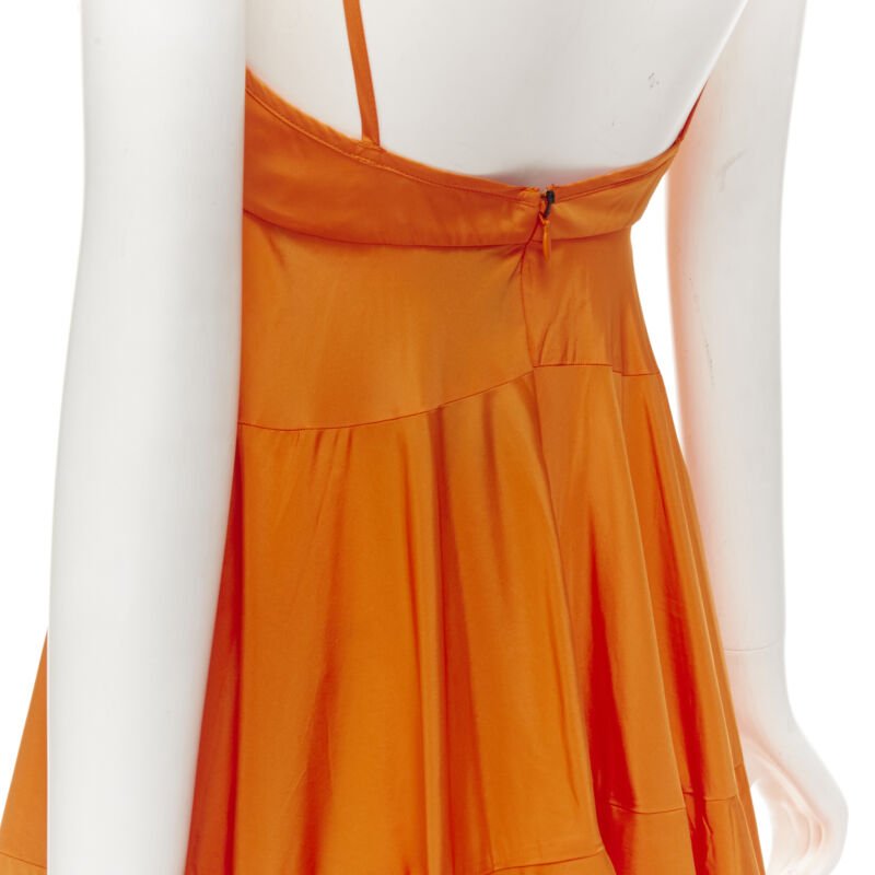 JACQUEMUS Runway orange long tafetta button front maxi dress gown IT34 XS