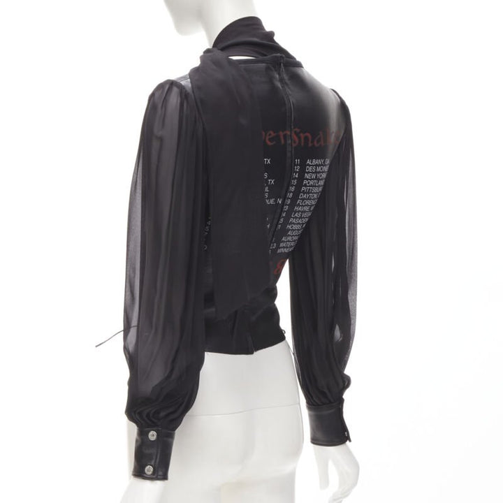 D&G DOLCE GABBANA Vintage 2001 scaled leather corset blouse IT38 XS