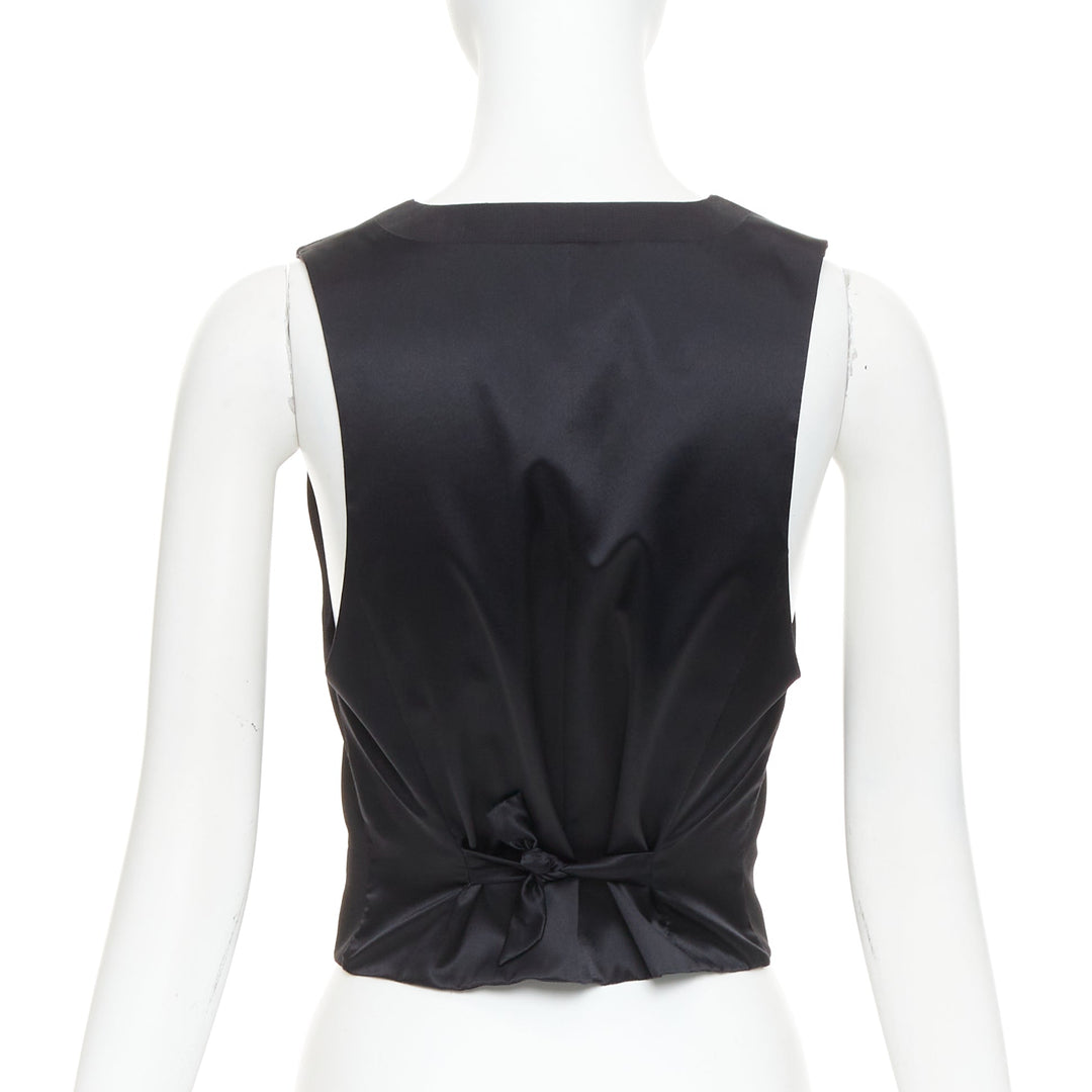 ALEXANDRE VAUTHIER COUTURE Runway black gold buttons plunge neck waistcoat vest