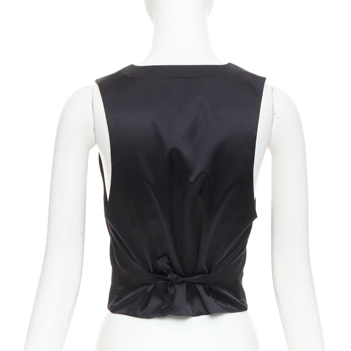 ALEXANDRE VAUTHIER COUTURE Runway black gold buttons plunge neck waistcoat vest