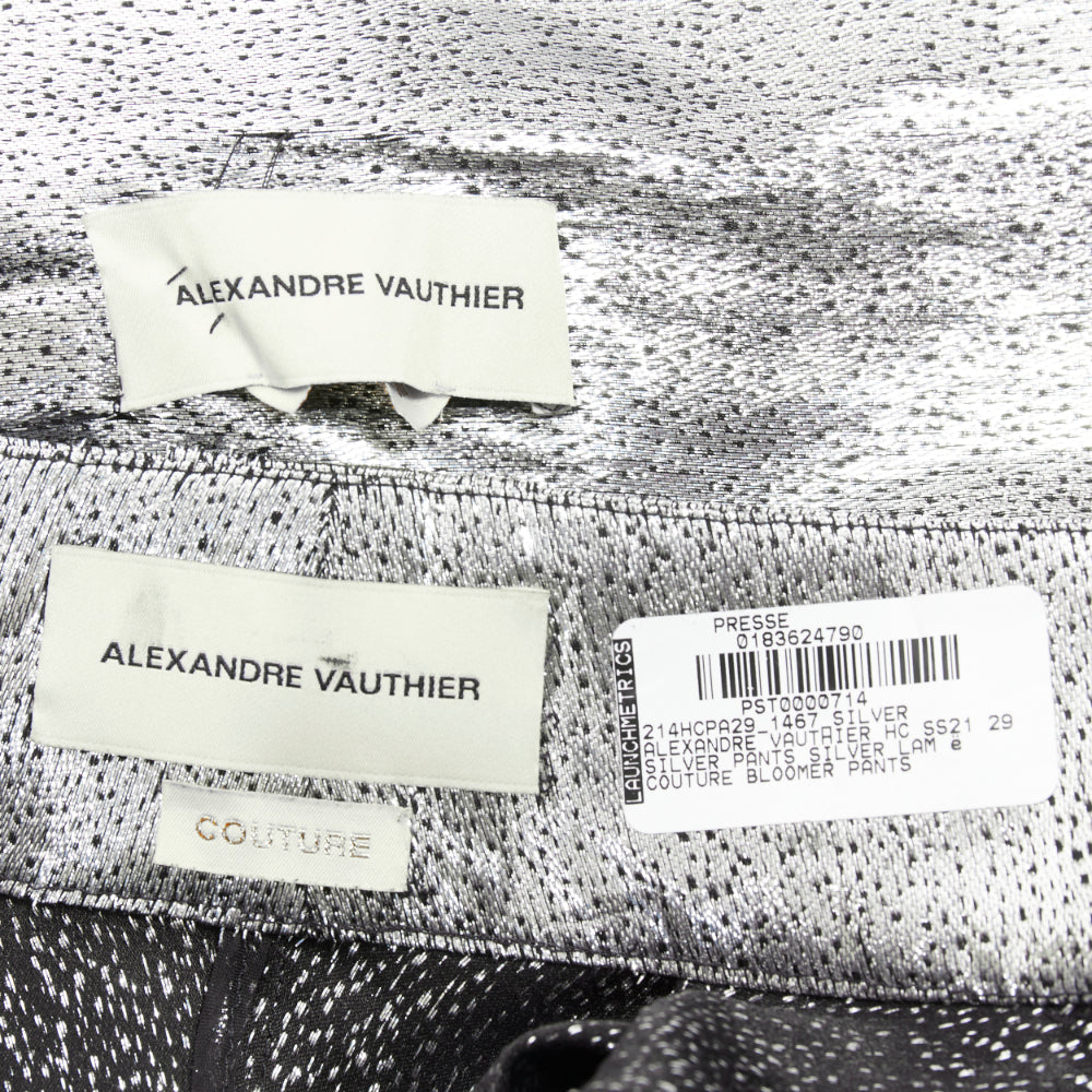 ALEXANDRE VAUTHIER COUTURE SS2021 Runway silver lame halter bloomer pants set