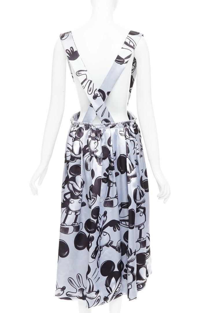 COMME DES GARCONS  2020 DISNEY Mickey Mouse silver suspender skirt pinafore S