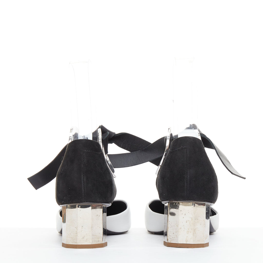 PROENZA SCHOULER 2016 bicolor black white grommet metal heels EU36