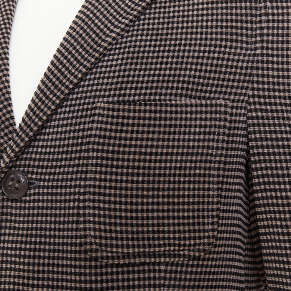 GIORGIO ARMANI brown black cotton blend micro-check 3 pockets blazer  IT46 S