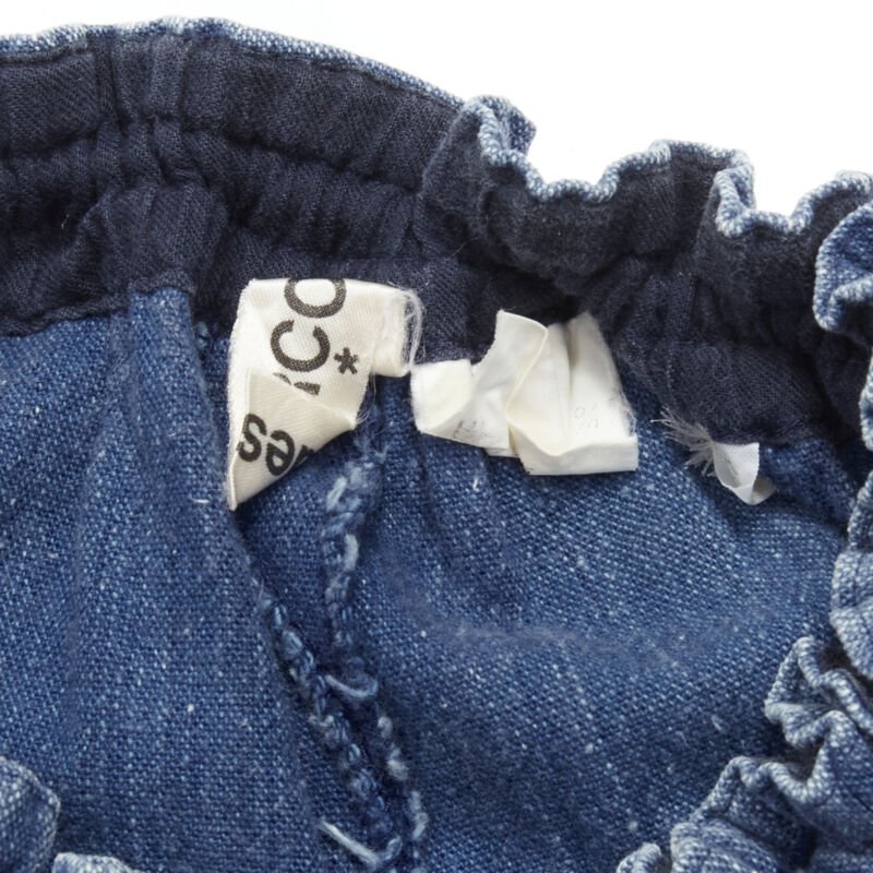 COMME DES GARCONS 1980's Vintage blue washed denim cargo  bubble jeans