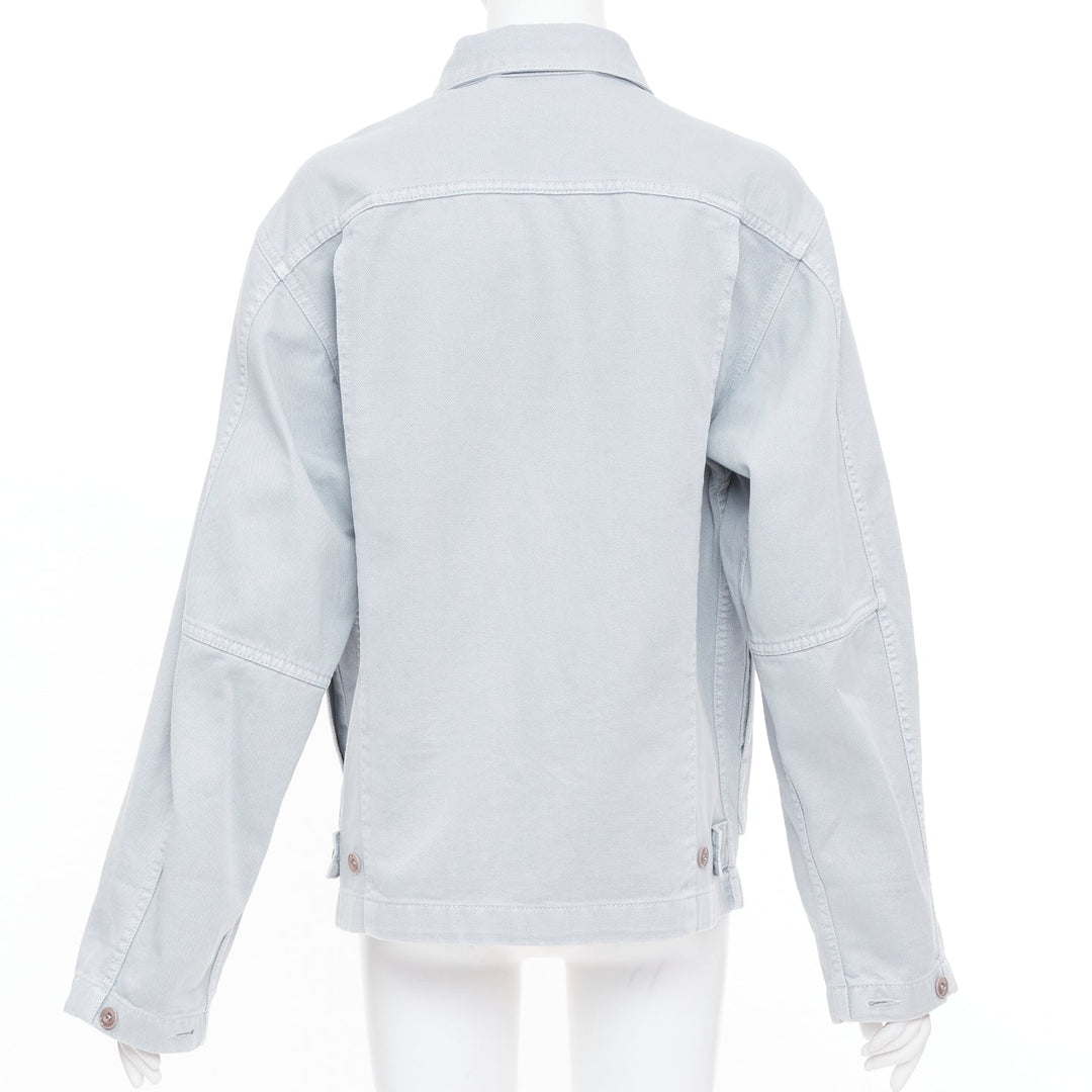 LEMAIRE 2025 snowy blue grey cotton denim boxy workwear utility pocket jacket XS