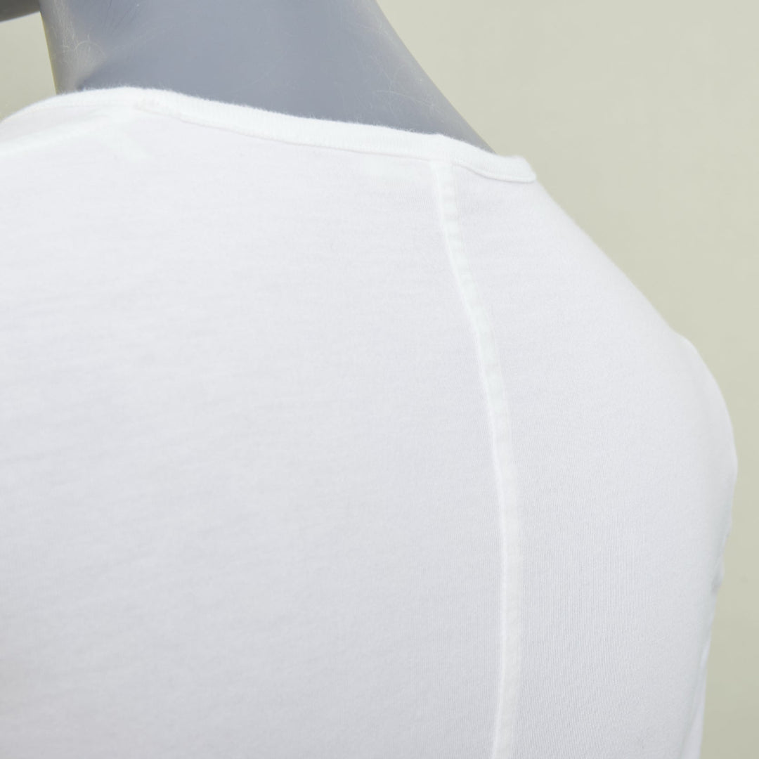 THE ROW Core Essentials Back Seam optic white combed cotton long sleeve top XS