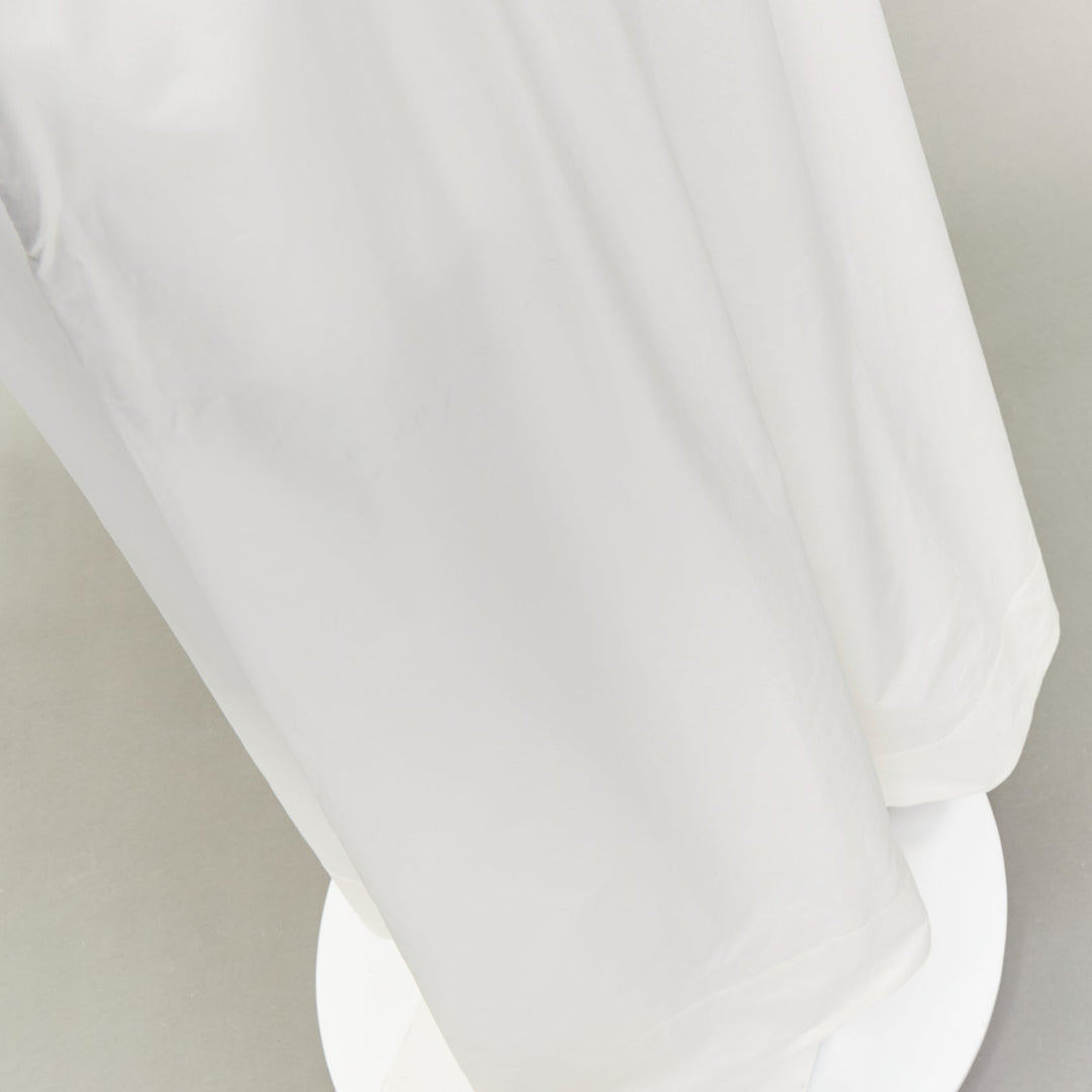 ST AGNI 2023 white strapless drop waist knit poplin maxi dress XL